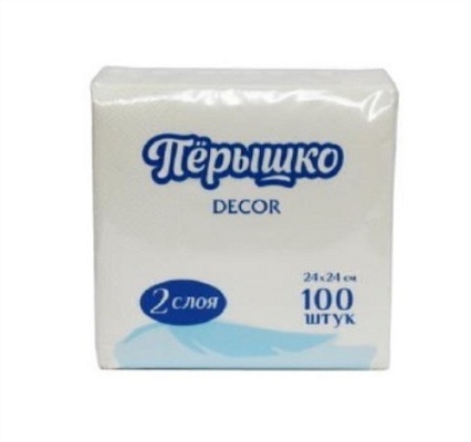 Салфетки 24х24см (Белые) 2х слойные, 100 листов, рамка (х1/24)