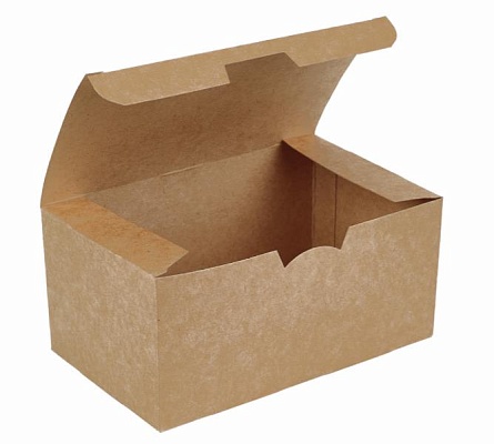 Коробка картонная для наггетсов 150х91х70мм ECO FAST FOOD BOX для 9 шт. Размер L (миди) цвет Крафт/Белый DoECO (х50/500)